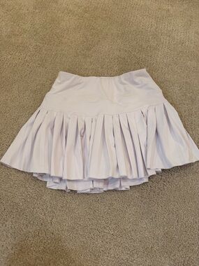 Pleated Circle Skater Mini Skirt in white